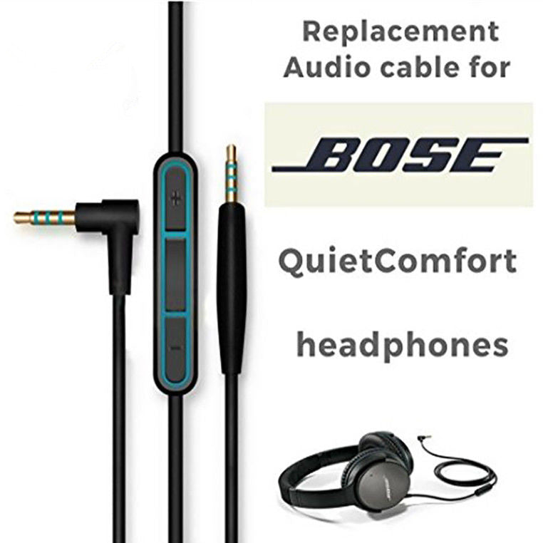 Cavo Microfono Audio 150cm Con Telecomando Jack 3.5mm Per Bose QC35, QC25, SoundTrue – Ricambio Compatibile IOS/Android