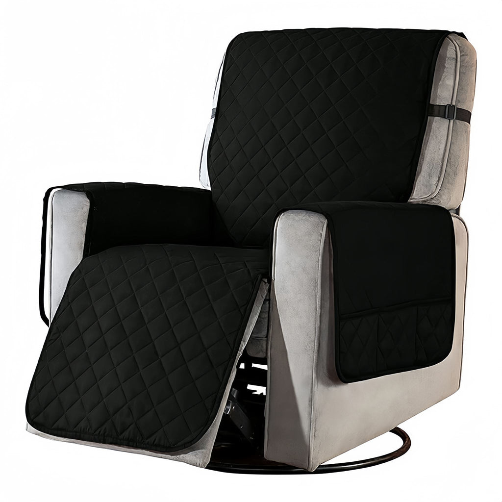Recliner Sofa Chair Cover Black-L