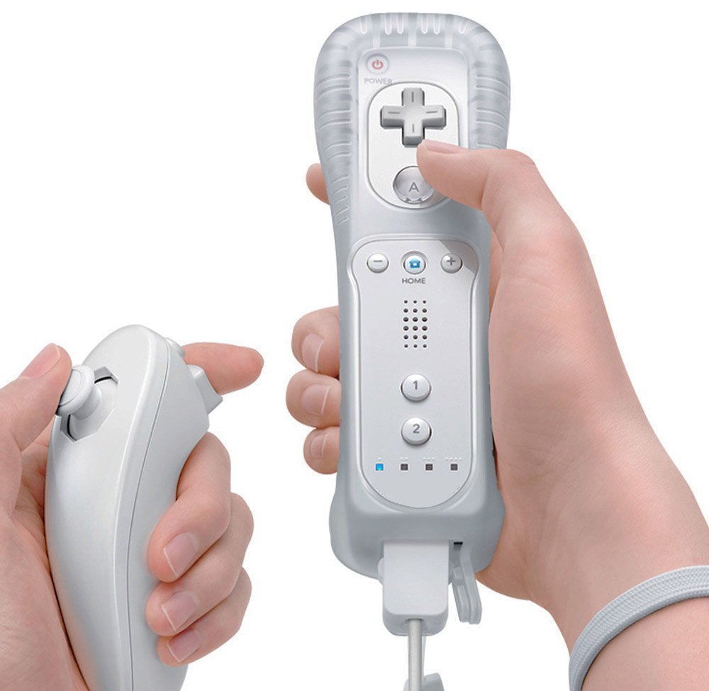 Remote and Nunchuck Controller with Silicone Case for NINTENDO WII