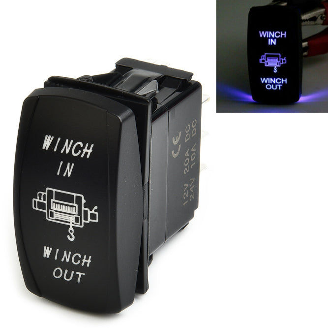 Momentary Light Button Rocker Toggle Switch LED Winch in Out on-off 5 pin SPDT