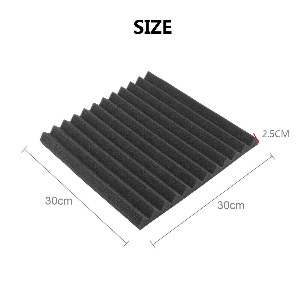 12PCS Studio Acoustic Foam Sound Absorption Proofing Panel Wedge Sound ...