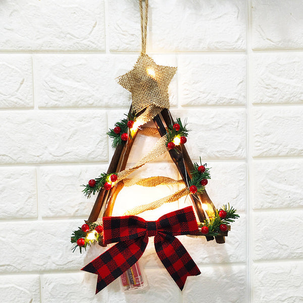 Christmas Bell With String Light Xmas Decoration Rustic