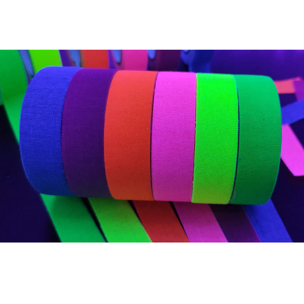 6 Colors Neon Cloth Tape Glow in UV Light / Blacklight Tape