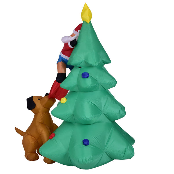 Inflatable Christmas Tree with Santa Claus and Dog
