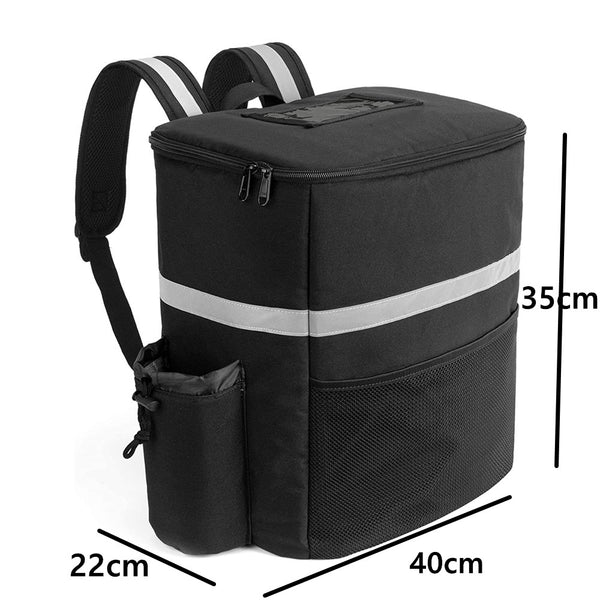 Thermal Insulated Food Delivery Backpack Bag w/Cup Holders