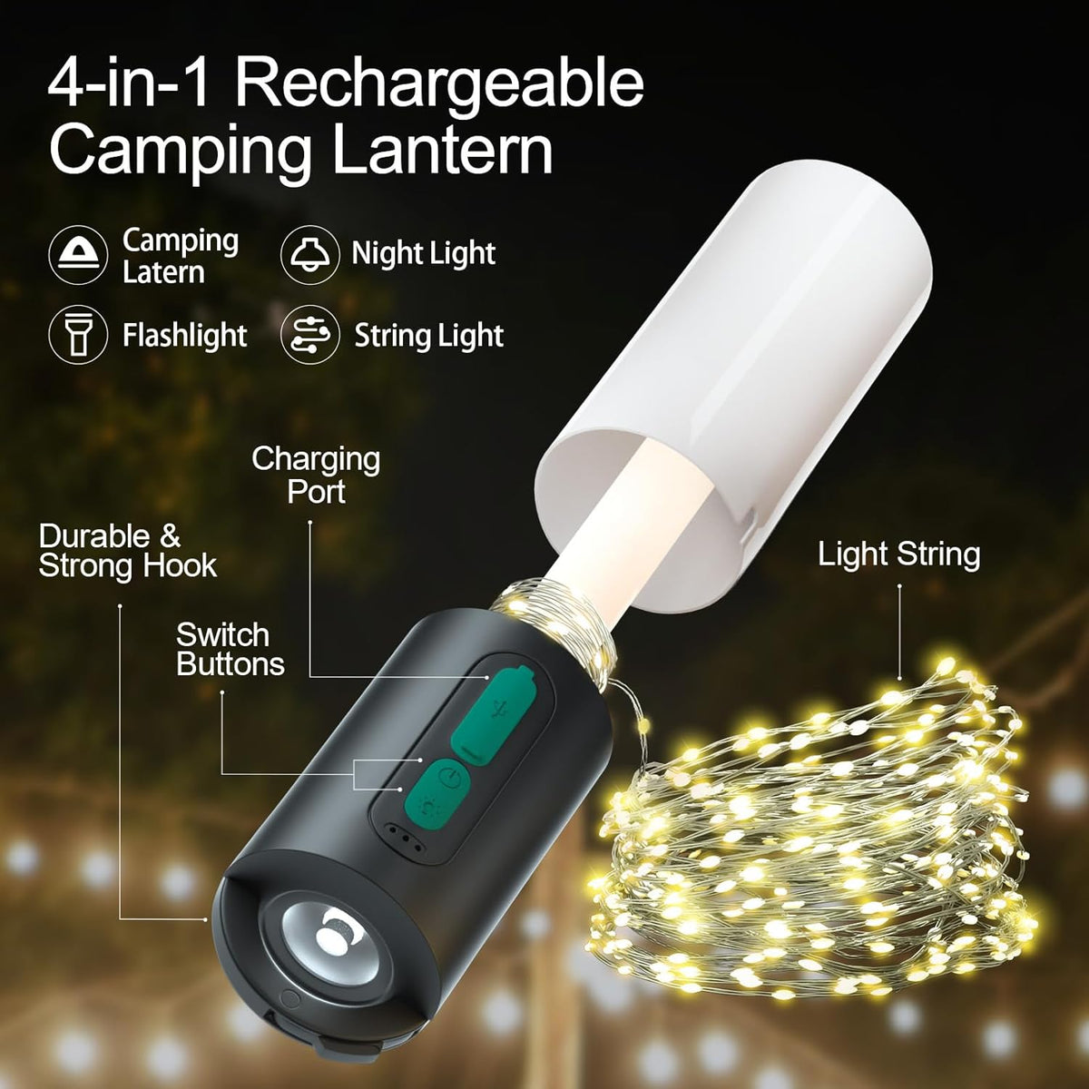 HAMLITE Camping String Lights, 2 in 1 USB New Zealand