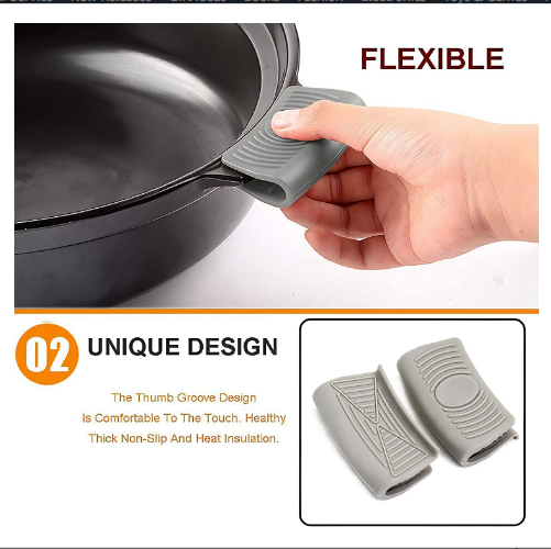2PCS Silicone Oven Gloves Pot Holders Pads