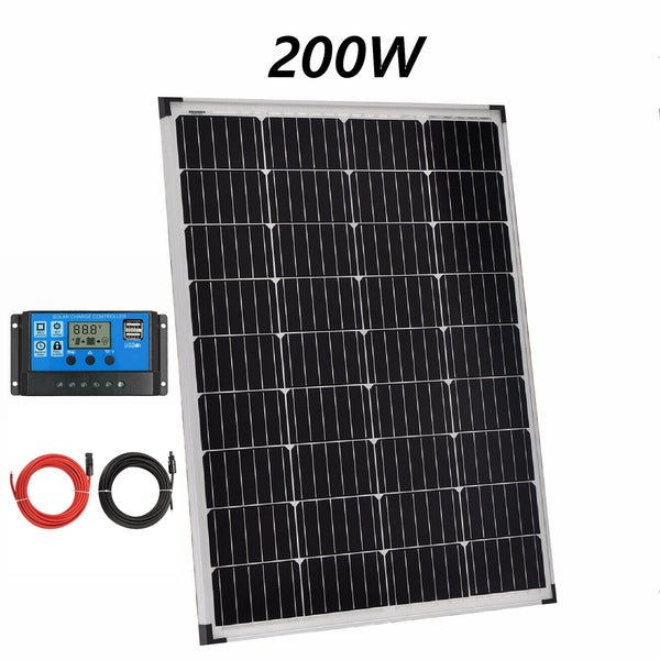 Solar Panel 200W + 30A CONTROLLER + 10m Cable