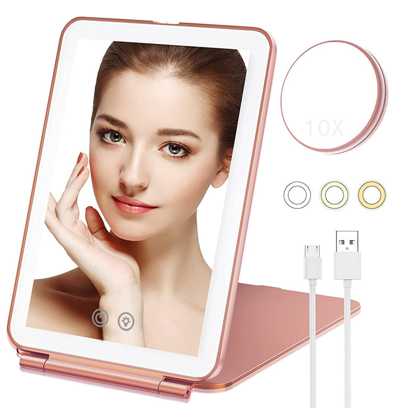 Rechargeable Makeup Vanity Mirror with 10X Magnification