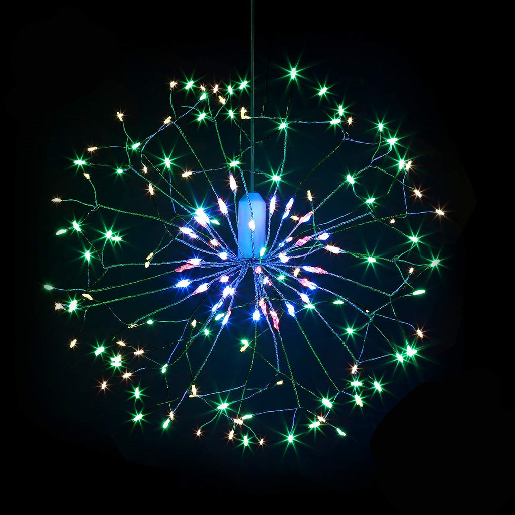 198 LED Hanging Starburst Firework Fairy String Light Lamp Party Xmas Decro