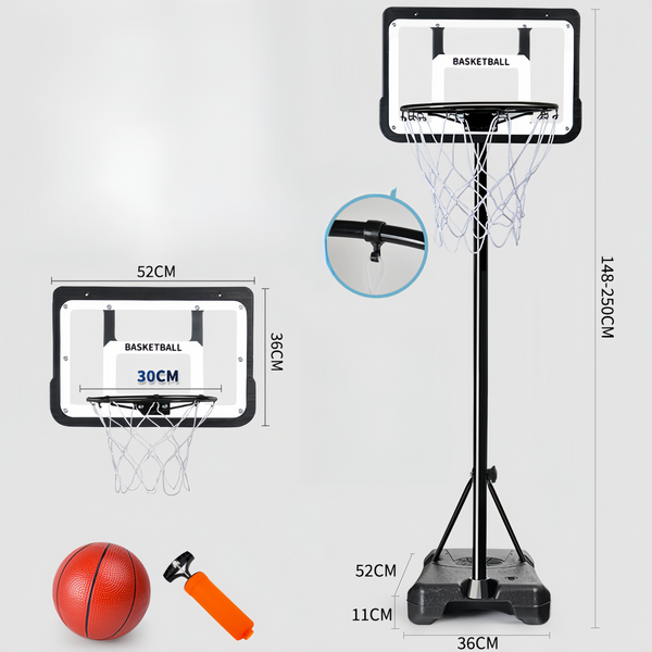 Portable Height Adjustable Basketball Stand Kit 250cm