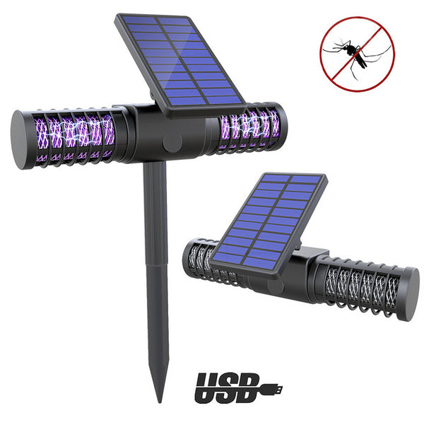 USB Solar Powered Outdoor Mosquito Fly Bug Insect Zapper Killer Trap Lamp Light - salelink.co.nz