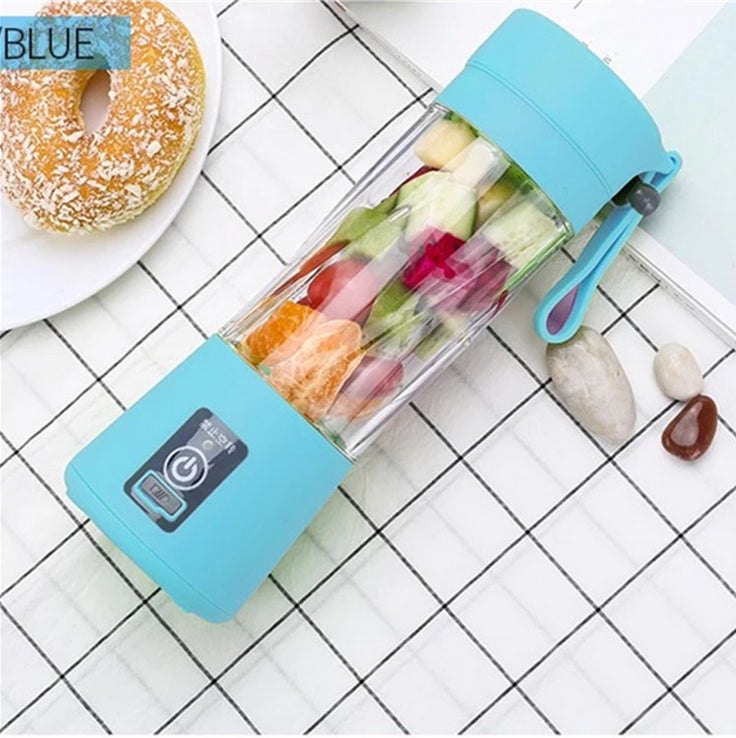 Mini USB Electric Portable Fruit Juicer Mixer Bottle 2 Vane 380ml