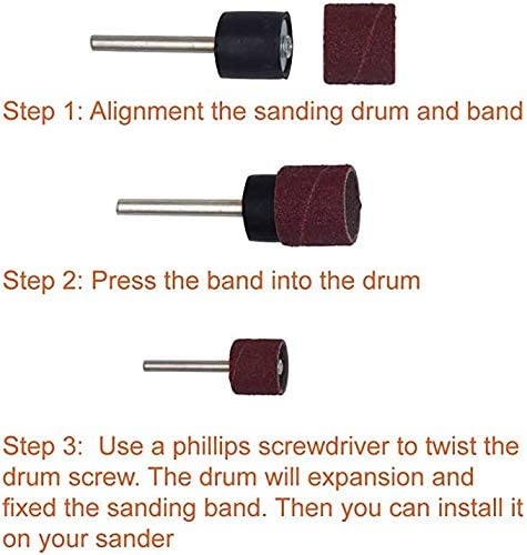 338pcs Sanding Drum Kit with Free Box fits Dremel Includes Rubber Drum Mandrels