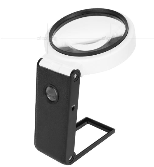 LED Illuminated Magnifier Magnifying Glass 6X 25X with Light and Stand