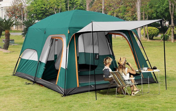 Camping Tent For 6-10Persons 380x260x195cm Green