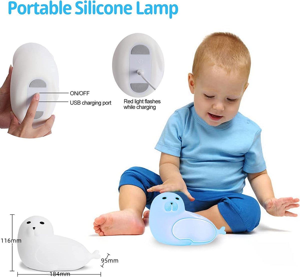 Kids Night Light Sea Lion 7 Colors LED Light– salelink.co.nz