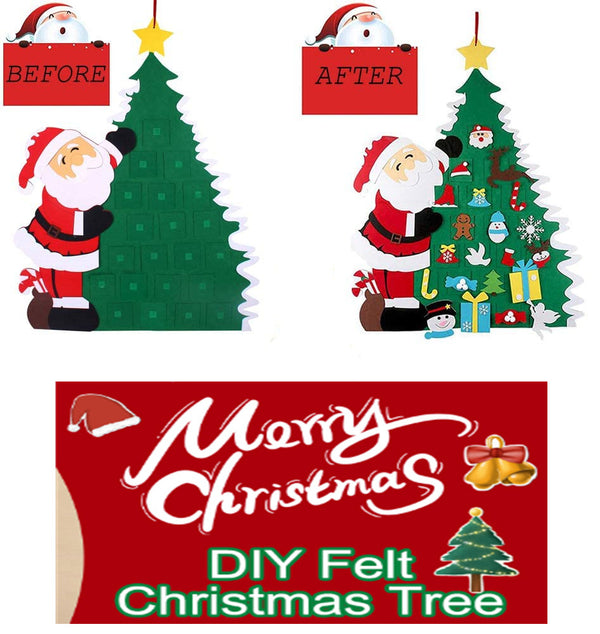 DIY Felt Christmas Tree with 21 Pcs Detachable Christmas Ornaments
