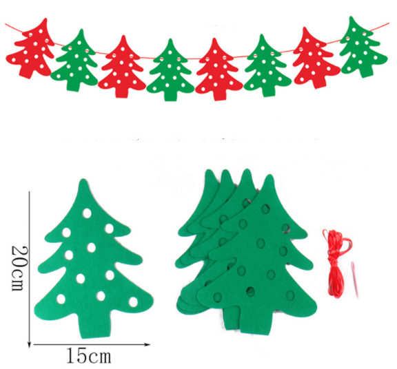 Merry Christmas Banner Decorations Bunting Sign