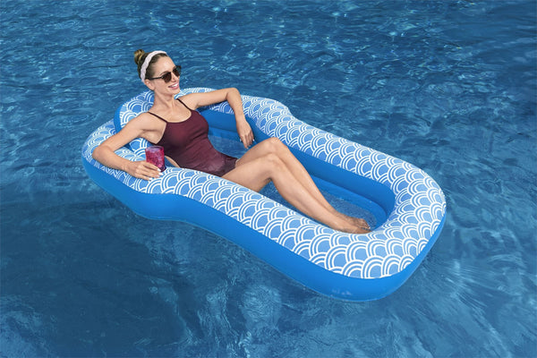 Bestway Inflatable 178cm Lounge Water Pool Float with Pillow