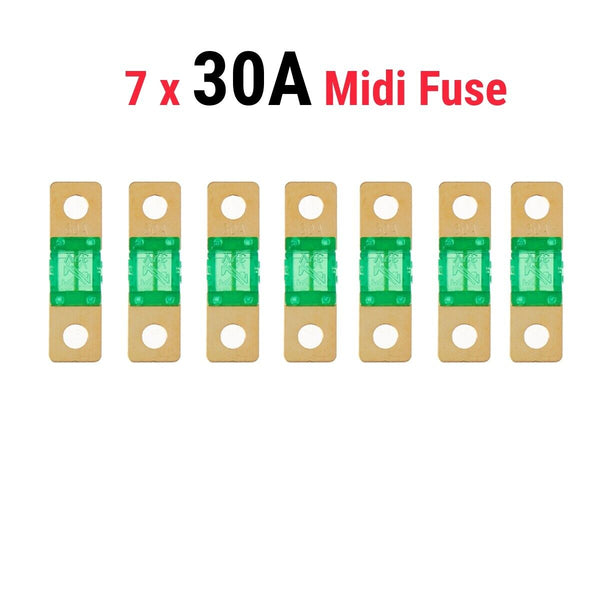 30A MIDI FUSE KIT 4 ANS Holder 7 x 30 AMP Fuses to suit Redarc BCDC Dual Battery