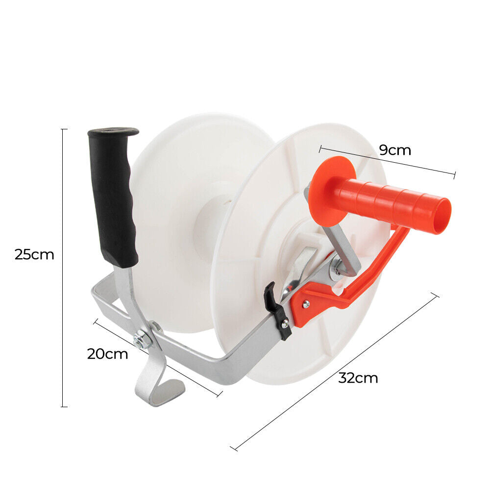 WIND UP GEARED ELECTRIC FENCE REEL FOR WIRE & POLY WIRE / TAPE