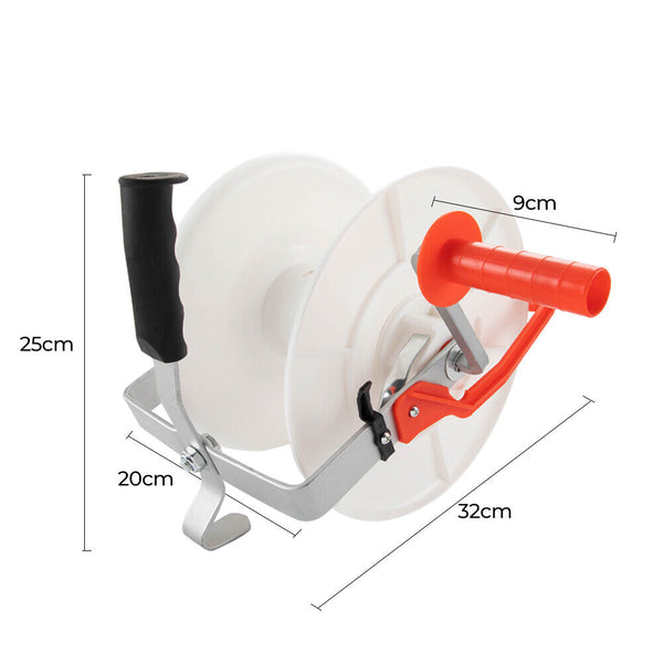 3:1 Geared Electric Fence Reel Wind Up Poly Tape Wire Rope Strip Grazing