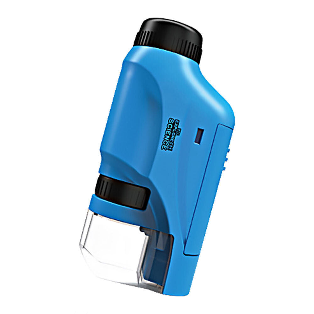 Mini Pocket Microscope 60X-120X Handheld Microscope w/ LED Light for Kids