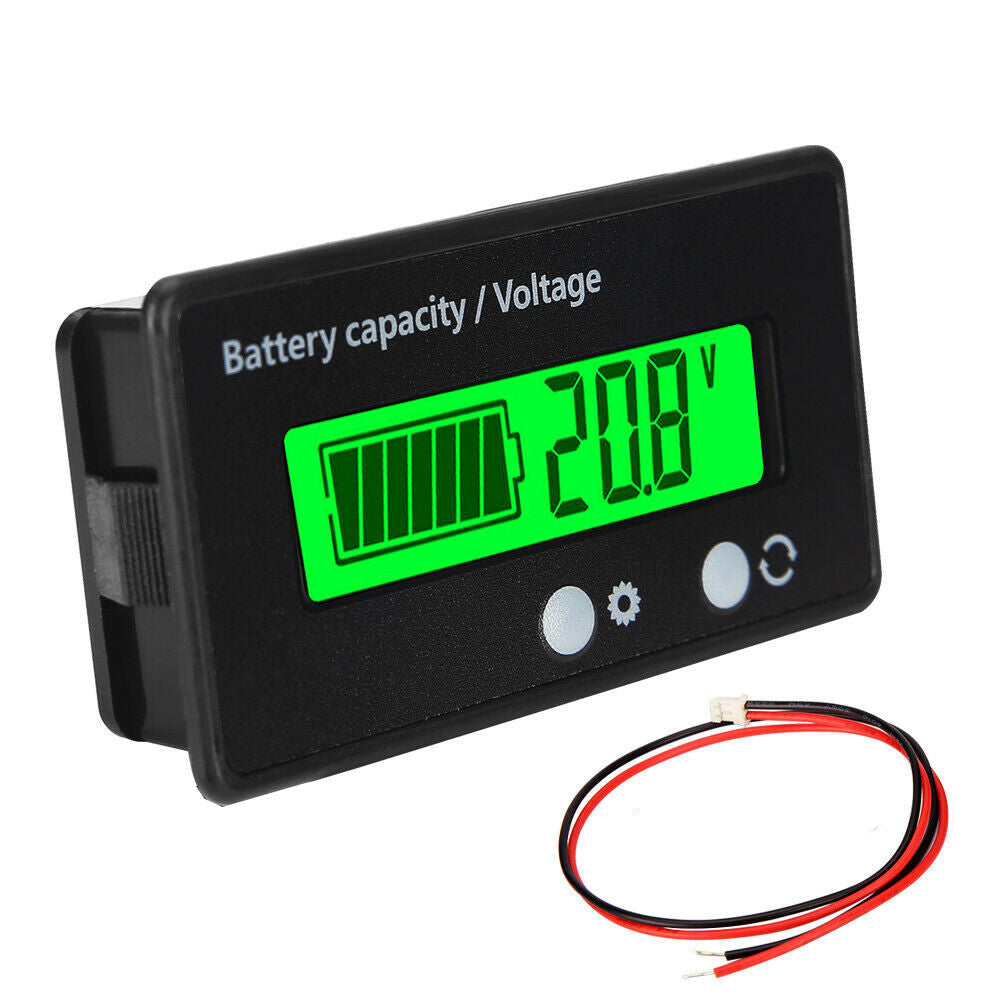 12V 24V 36V 48V Battery Status LCD Voltmeter Cars Voltage Monitor Meter Caravan