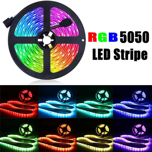 5M RGB 5050 SMD 12V Led Strip Light + Remote + Adapter