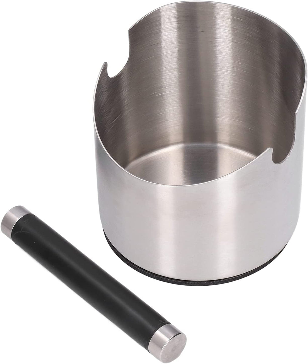 Coffee Knock Box Espresso Grinds Waste Container Tamper Bin Stainless
