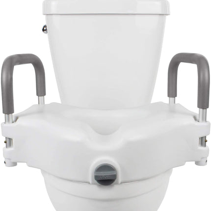 2 in 1 Raised Toilet Seat with Removable Padded Arms, Standard Seat