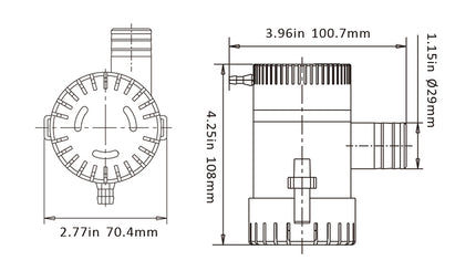12V SEAFLO 1100GPH Bilge Submersible Water Pump