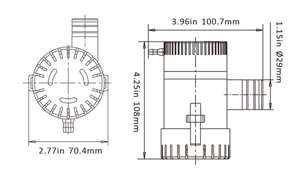12V SEAFLO 1100GPH Bilge Submersible Water Pump