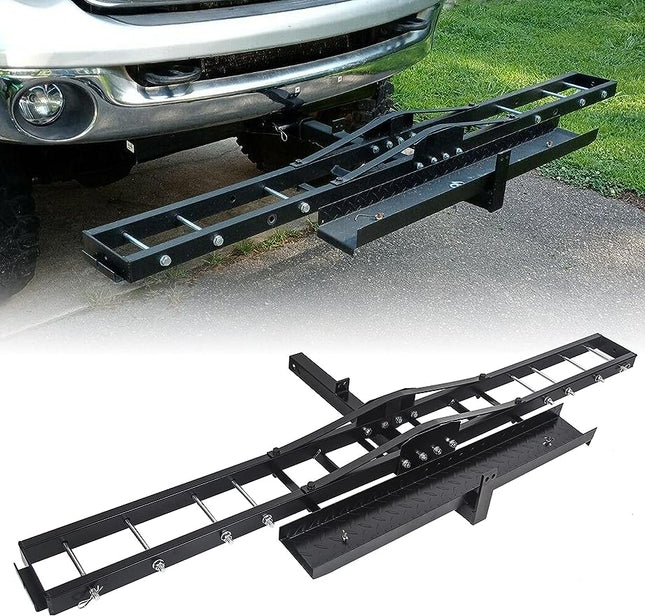 227kg Motorcycle Scooter Dirt Bike Carrier Hauler Hitch Mount Rack Ramp Anti Tilt - salelink.co.nz