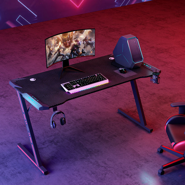 Gaming Desk with LED Light 100x60cm