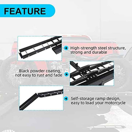 227kg Motorcycle Scooter Dirt Bike Carrier Hauler Hitch Mount Rack Ramp Anti Tilt - salelink.co.nz