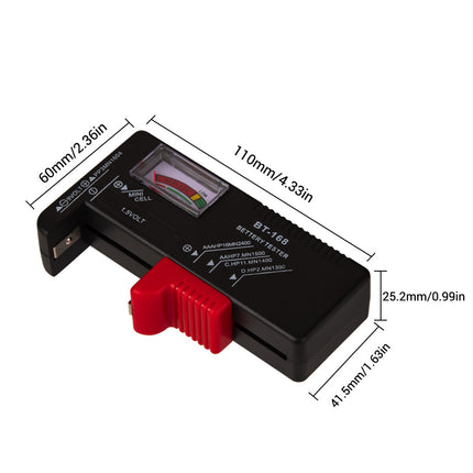 Universal Battery Tester for AAA AA C D 9V 1.5V Button Cell
