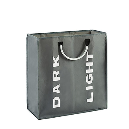 2 Sections Laundry Hamper Collapsible Laundry Bag 60L Foldable Laundry Basket