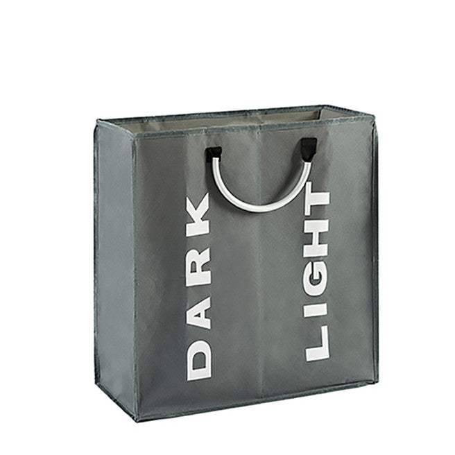 2 Sections Laundry Hamper Collapsible Laundry Bag 60L Foldable Laundry Basket