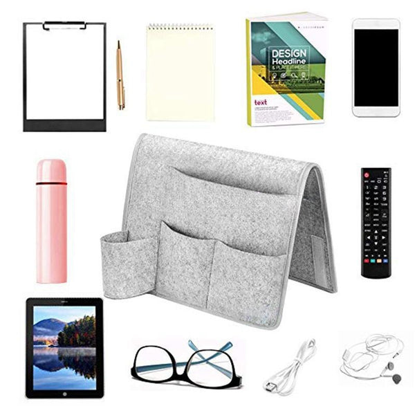 Sofa Armrest Storage Organizer Light Gray