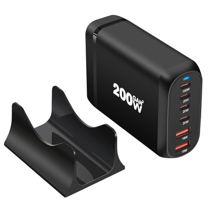 200W USB Type C Charger, 6 Ports Fast Charging Station, GaN III PD QC Desktop Charger
