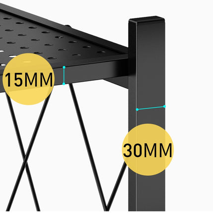 Folding Shelving Rack Black 5-Tier