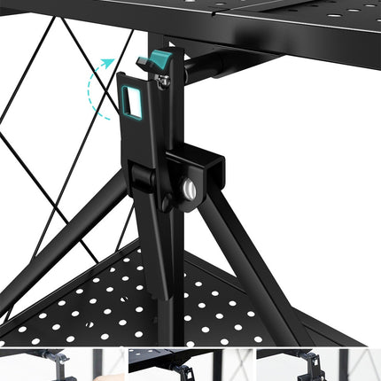 Folding Shelving Rack Black 5-Tier