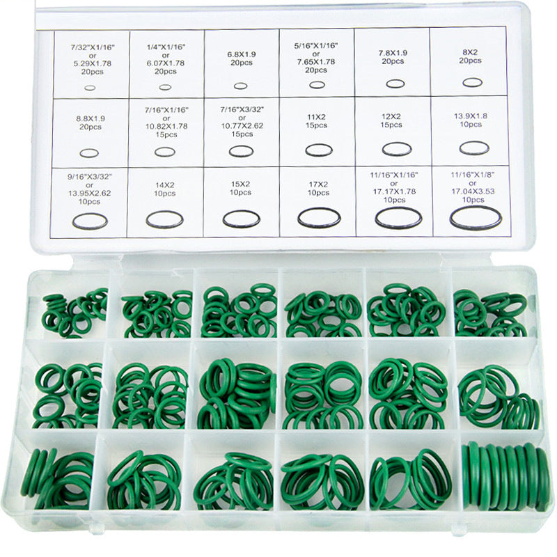 270pc HNBR Green O Ring Assortment Imperial & Metric Rubber Washer Seal Kit