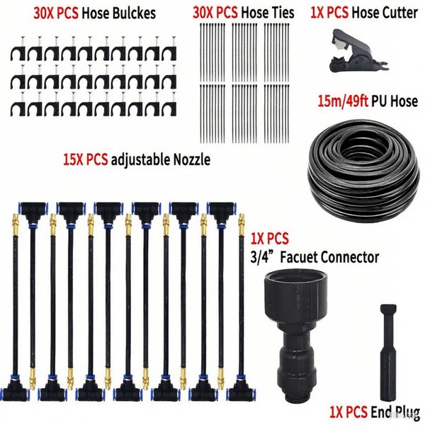 15M Adjustable Watering Irrigation Misting System Kit