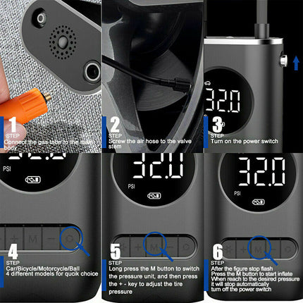 Portable Air Pump Compressor Tyre Inflator 150PSI - salelink.co.nz