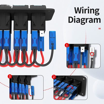 8 Gang Rocker Switch Panel - salelink.co.nz