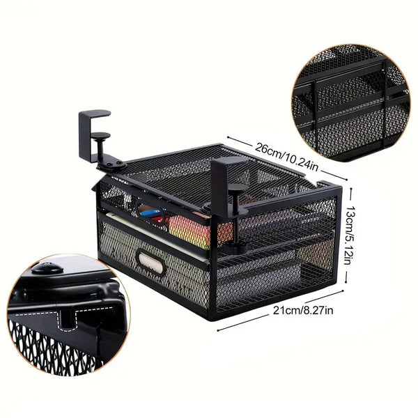 Metal Under Desk Drawer Organizer