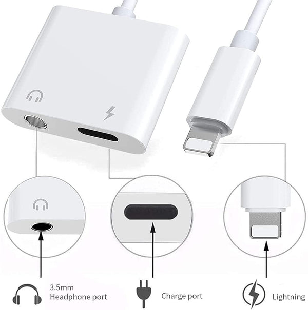 2 in 1 Dual Lightning Audio Charge Adapter